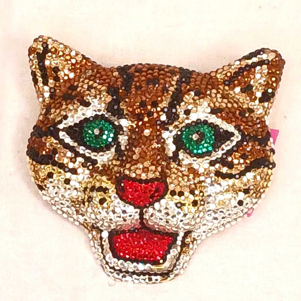 K. Baumann Rhinestone Tiger Belt Buckle Swarovski Crystal